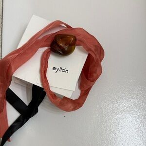 Women's Necklace with Brown and Red Accents